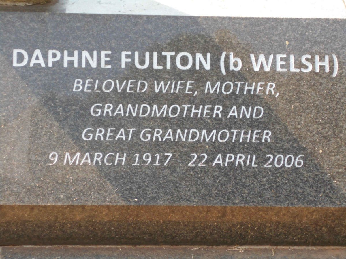 FULTON Daphne nee WELSH 1917-2006