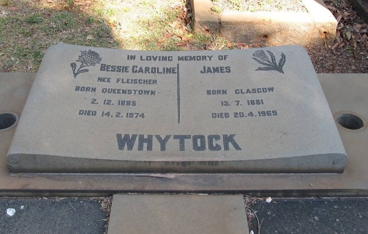 WHYTOCK James 1881-1969 &amp; Bessie Caroline FLEISCHER 1885-1974