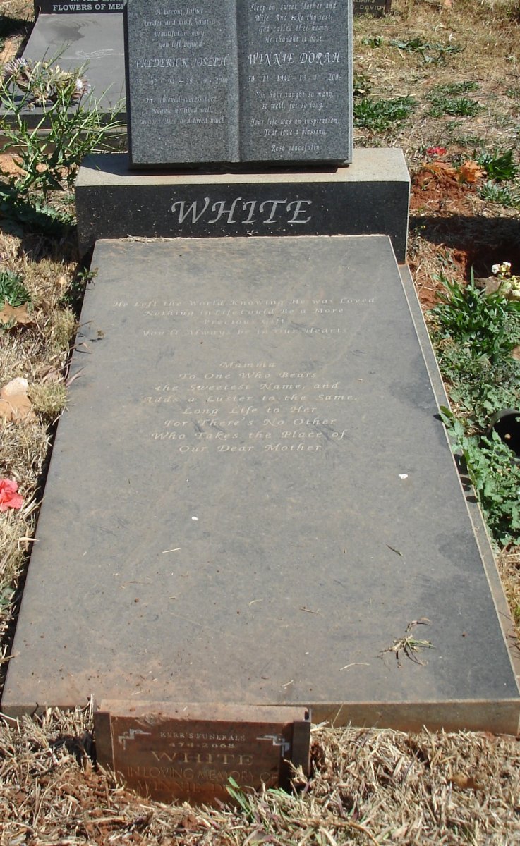 WHITE Frederick Joseph 1941-2010 &amp; Winnie Dorah 1942-2006