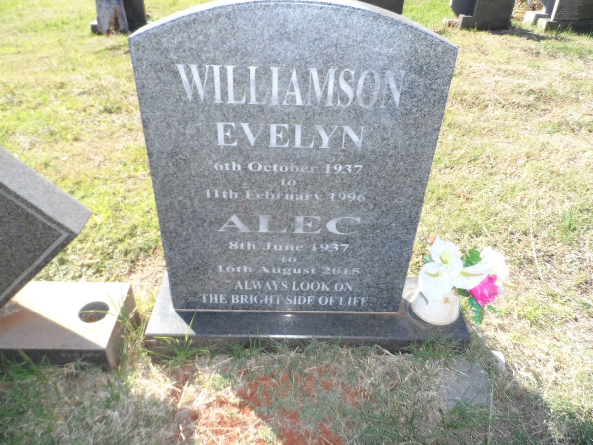 WILLIAMSON Alec 1937-2015 &amp; Evelyn 1937-1996