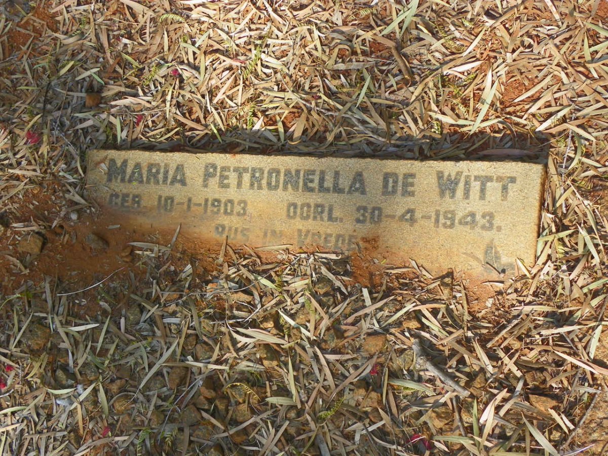 WITT Maria Petronella, de 1903-1943