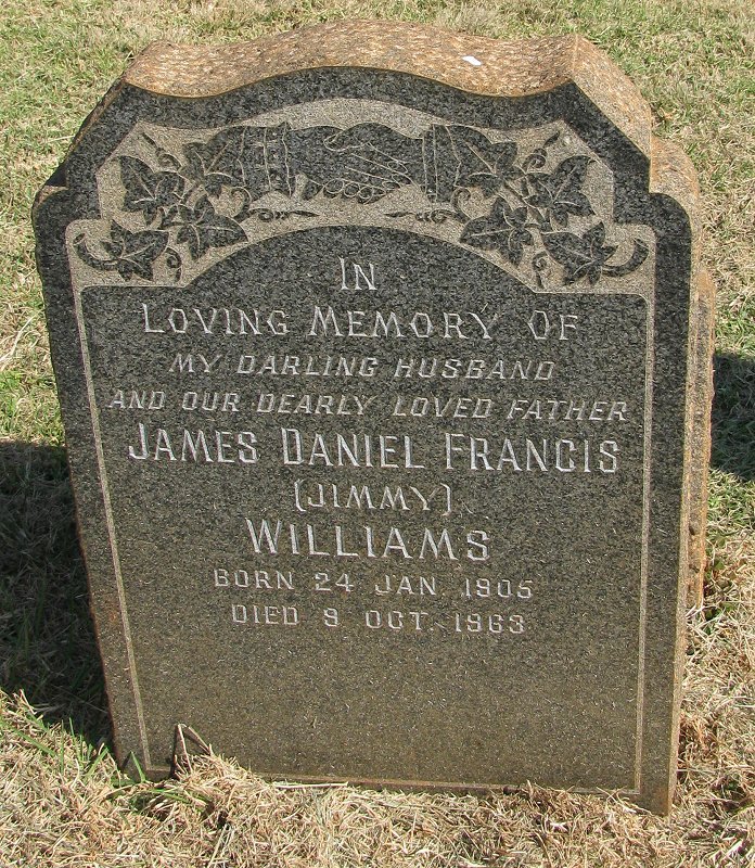 WILLIAMS James Daniel Francis 1905-1963