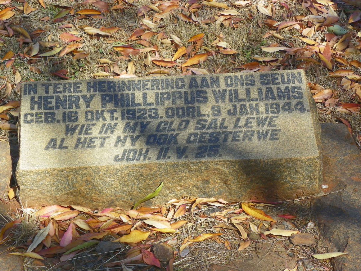 WILLIAMS Henry Phillippus 1923-1944