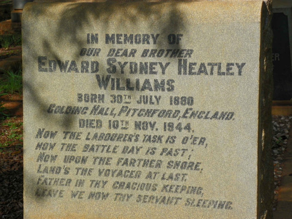 WILLIAMS Edward Sydney Heatley 1880-1944