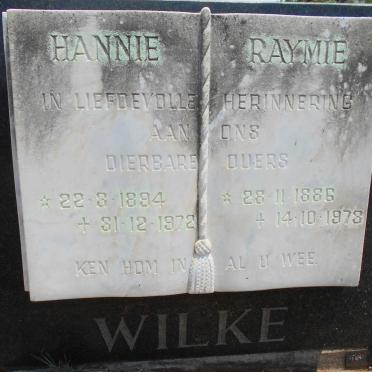WILKE Raymie 1886-1978 &amp; Hannie 1894-1972