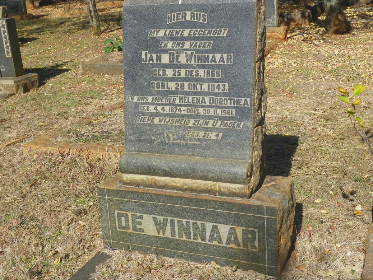 WINNAAR Jan, de 1869-1943 &amp; Helena Dorothea 1874-1961