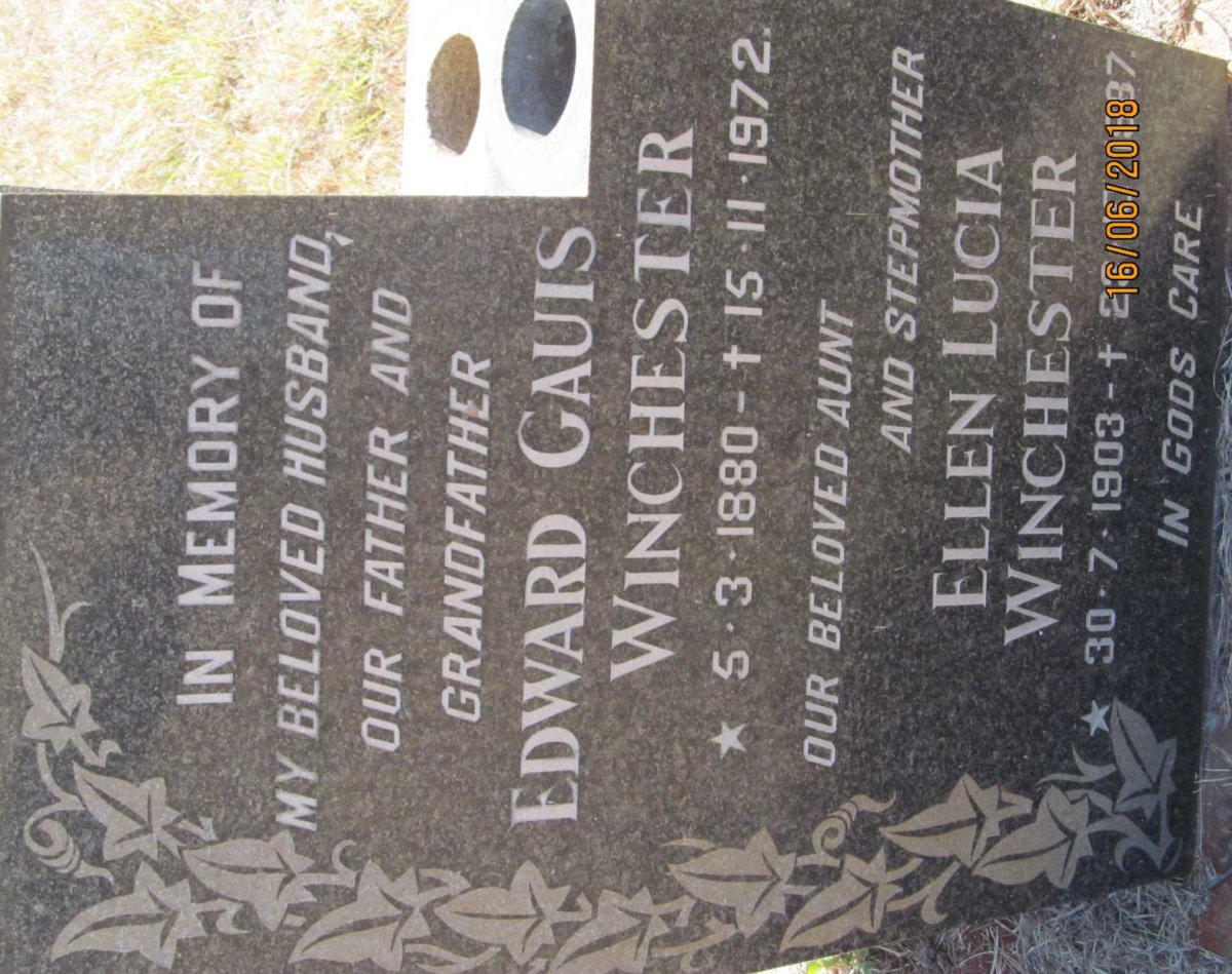 WINCHESTER Edward Gauis 1880-1972 :: WINCHESTER Ellen Lucia 1903-1987