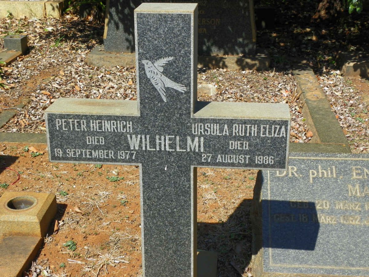 WILHELMI Peter Heinrich -1977 &amp; Ursula Ruth Eliza -1986