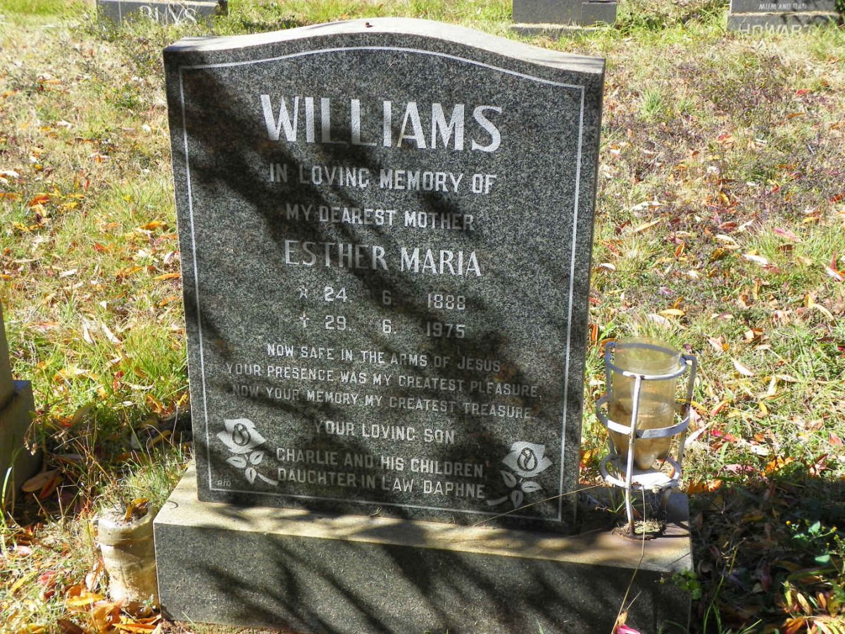 WILLIAMS Esther Maria 1888-1975