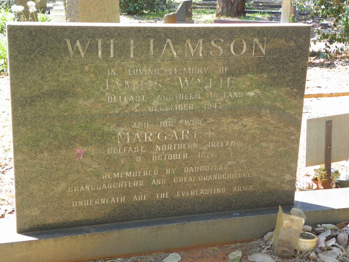 WILLIAMSON James Wylie -1947 &amp; Margaret -1977