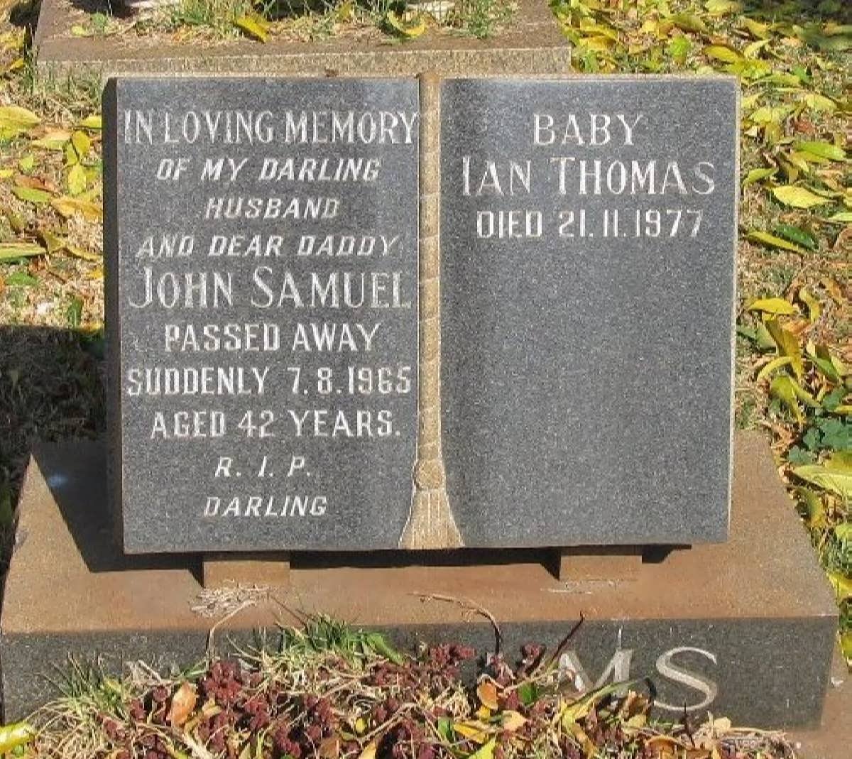 WILLIAMS John Samuel -1965 :: ? Ian Thomas -1977