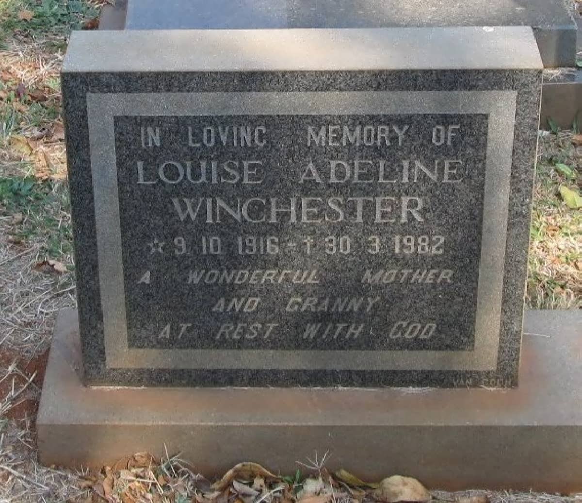 WINCHESTER Louise Adeline 1916-1982