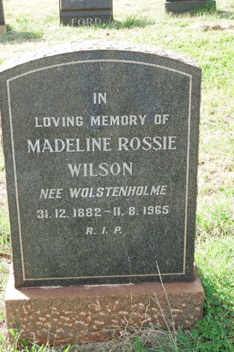 WILSON Madeline Rossie nee WOLSTENHOLME 1882-1965
