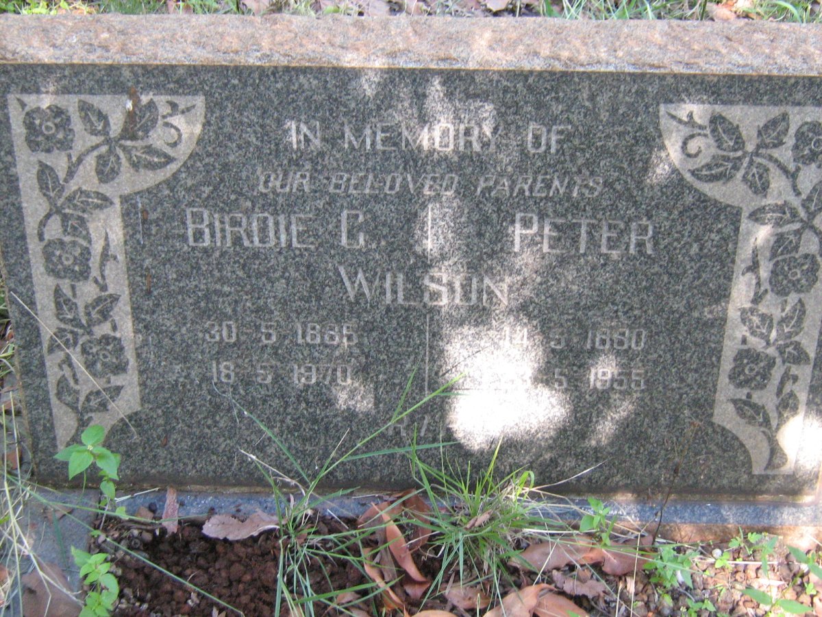WILSON Peter 1880-1955 &amp; Birdie C. 1885-1970