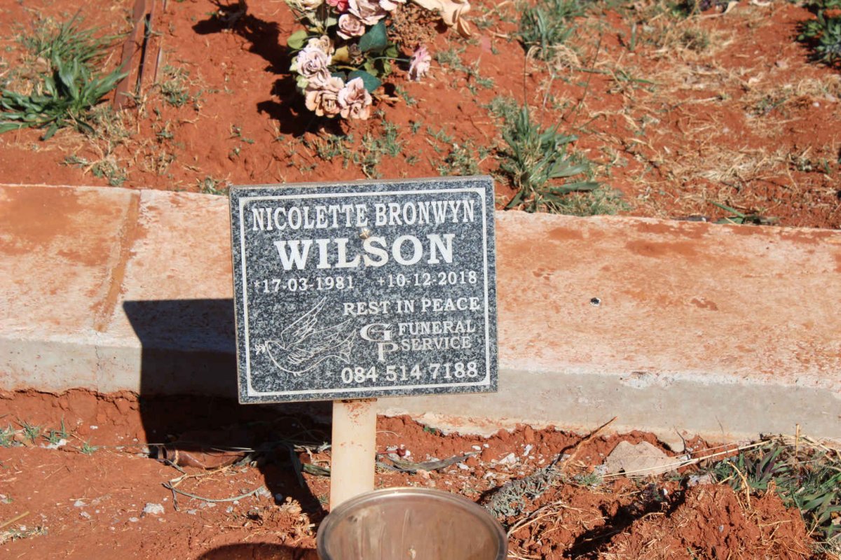 WILSON Nicolette Bronwyn 1981-2018