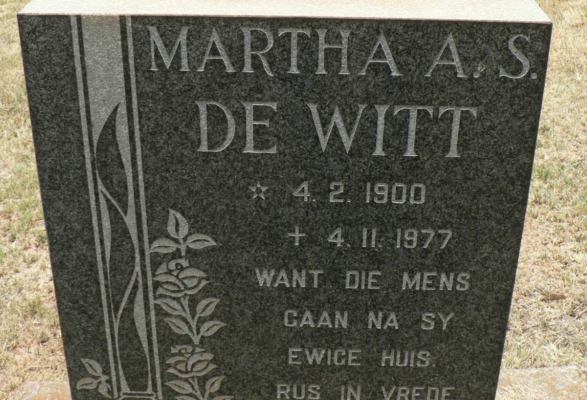 WITT Martha A.S., de 1900-1977