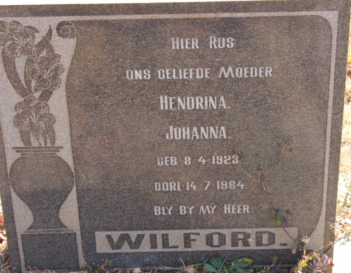 WILFORD Hendrina Johanna 1923-1964
