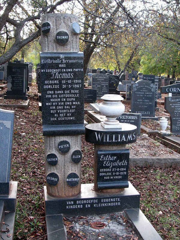 WILLIAMS Thomas 1910-1967 &amp; Esther Elizabeth 1914-1978
