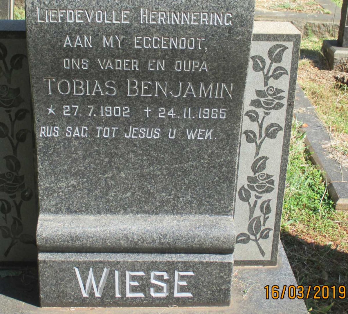WIESE Tobias Benjamin 1902-1965