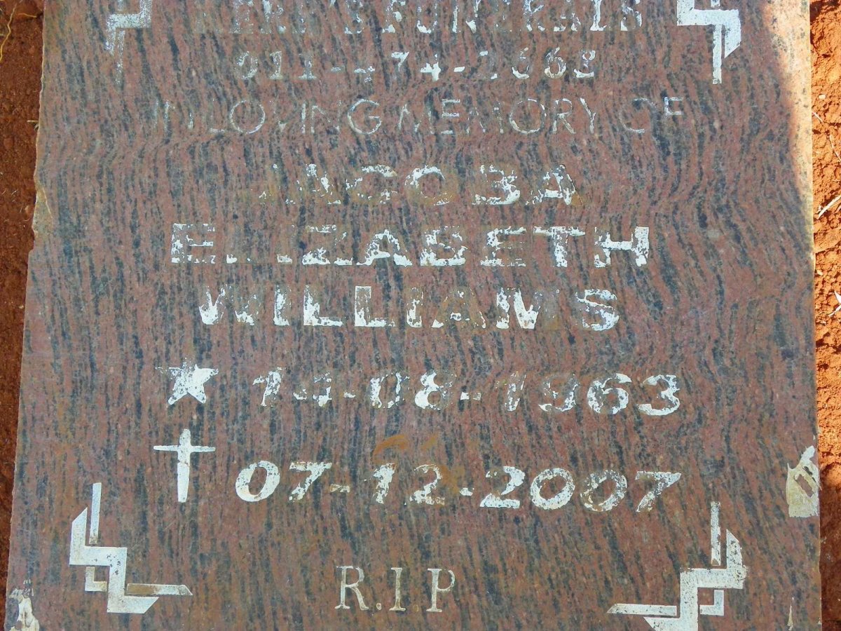 WILLIAMS Jacoba Elizabeth 1963-2007