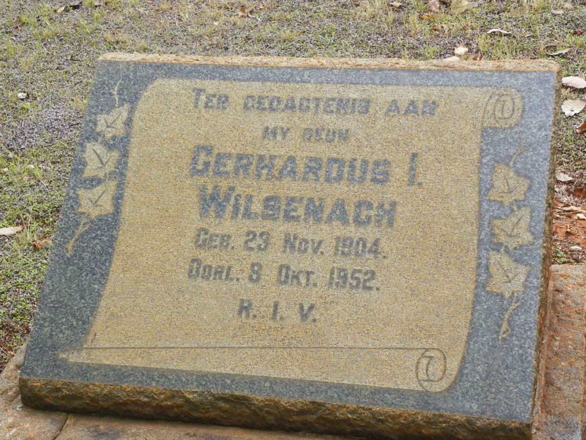 WILSENACH Gerhardus I. 1904-1952