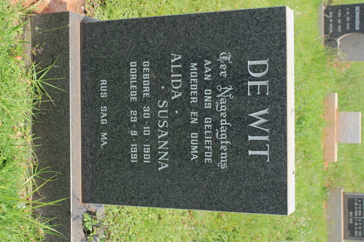 WIT Alida Susanna, de 1901-1991