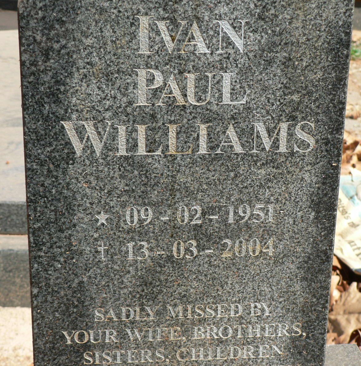 WILLIAMS Ivan Paul 1951-2004