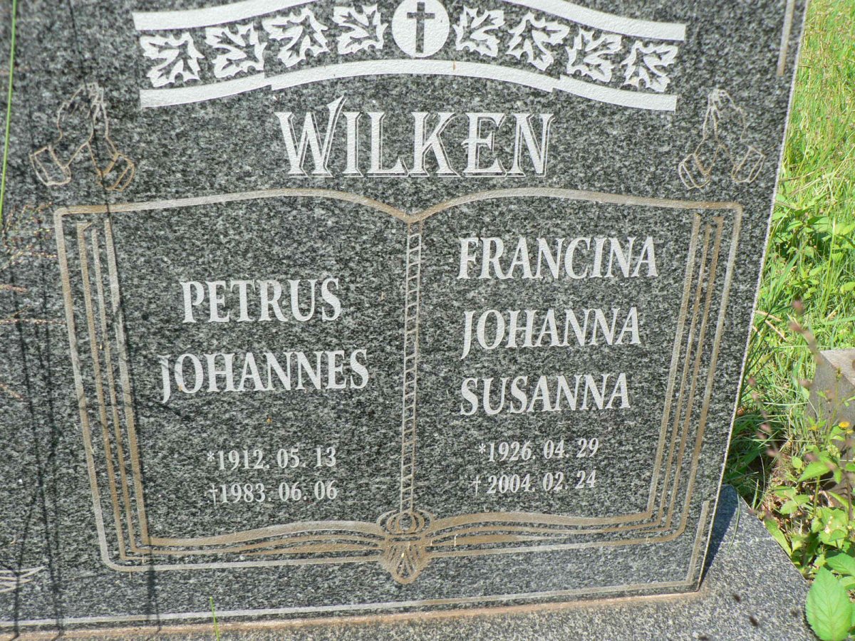 WILKEN Petrus Johannes 1912-1983 &amp; Francina Johanna Susanna 1926-2004