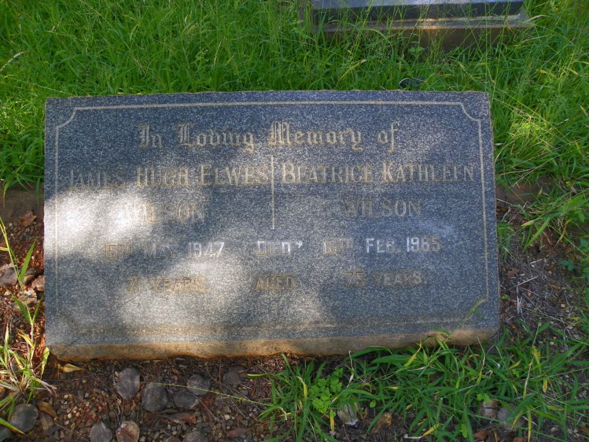 WILSON James Hugh Elwes -1947 &amp; Beatrice Kathleen -1965