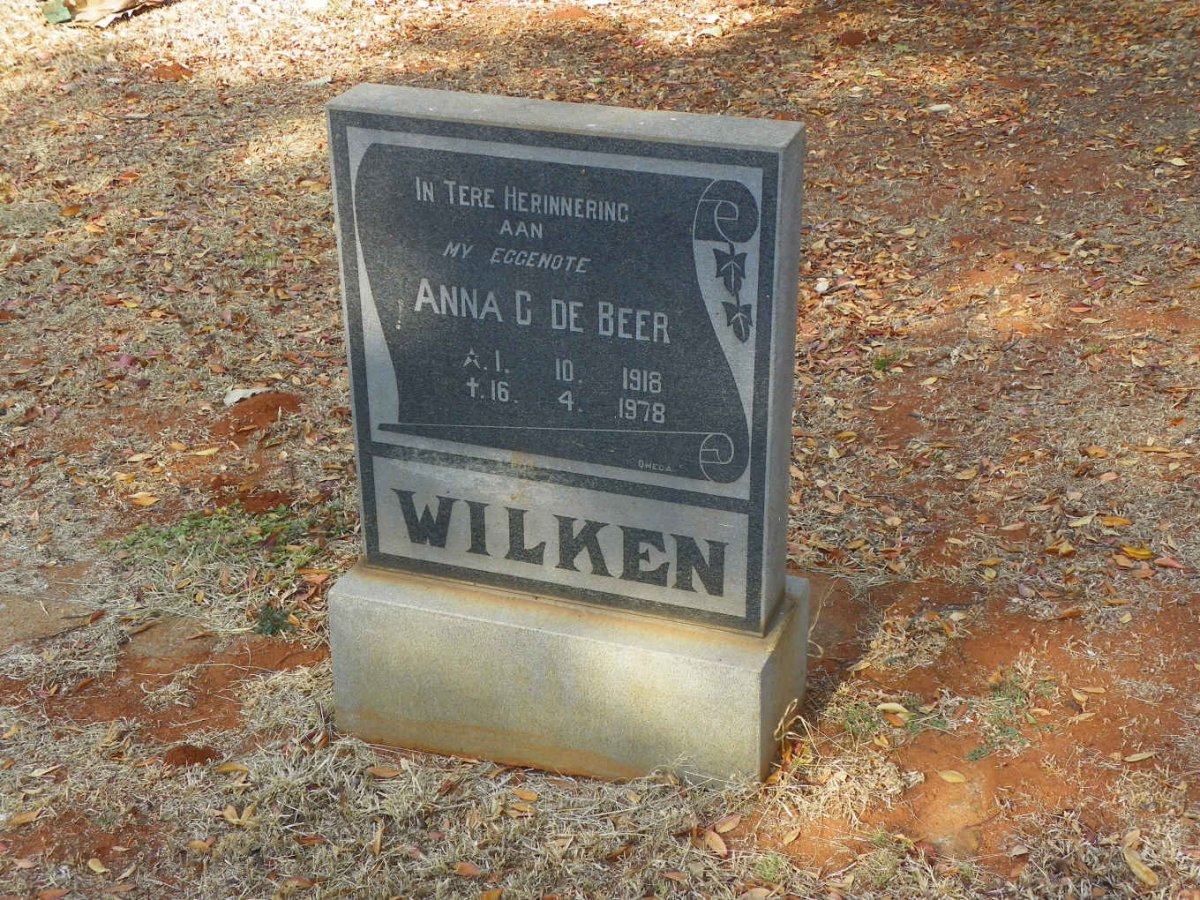 WILKEN Anna C. de Beer 1918-1978