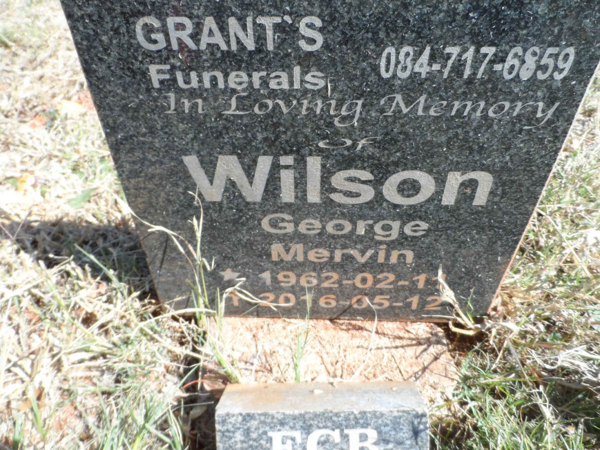 WILSON George Mervin 1962-2016