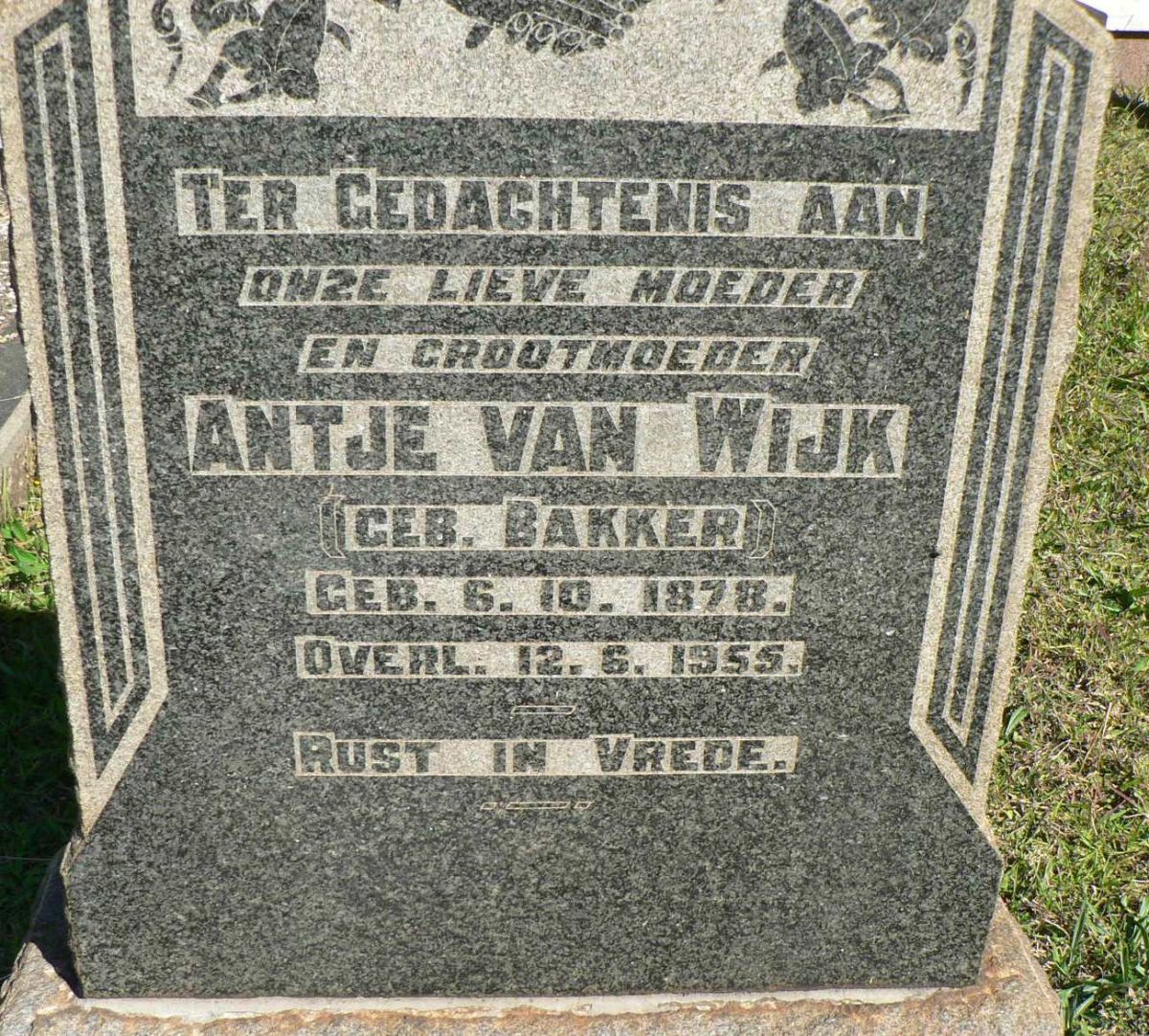 WIJK Antje, van nee BAKKER 1878-1955