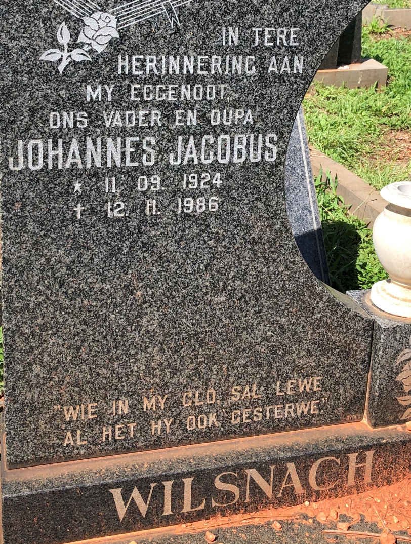 WILSNACH Johannes Jacobus 1924-1986