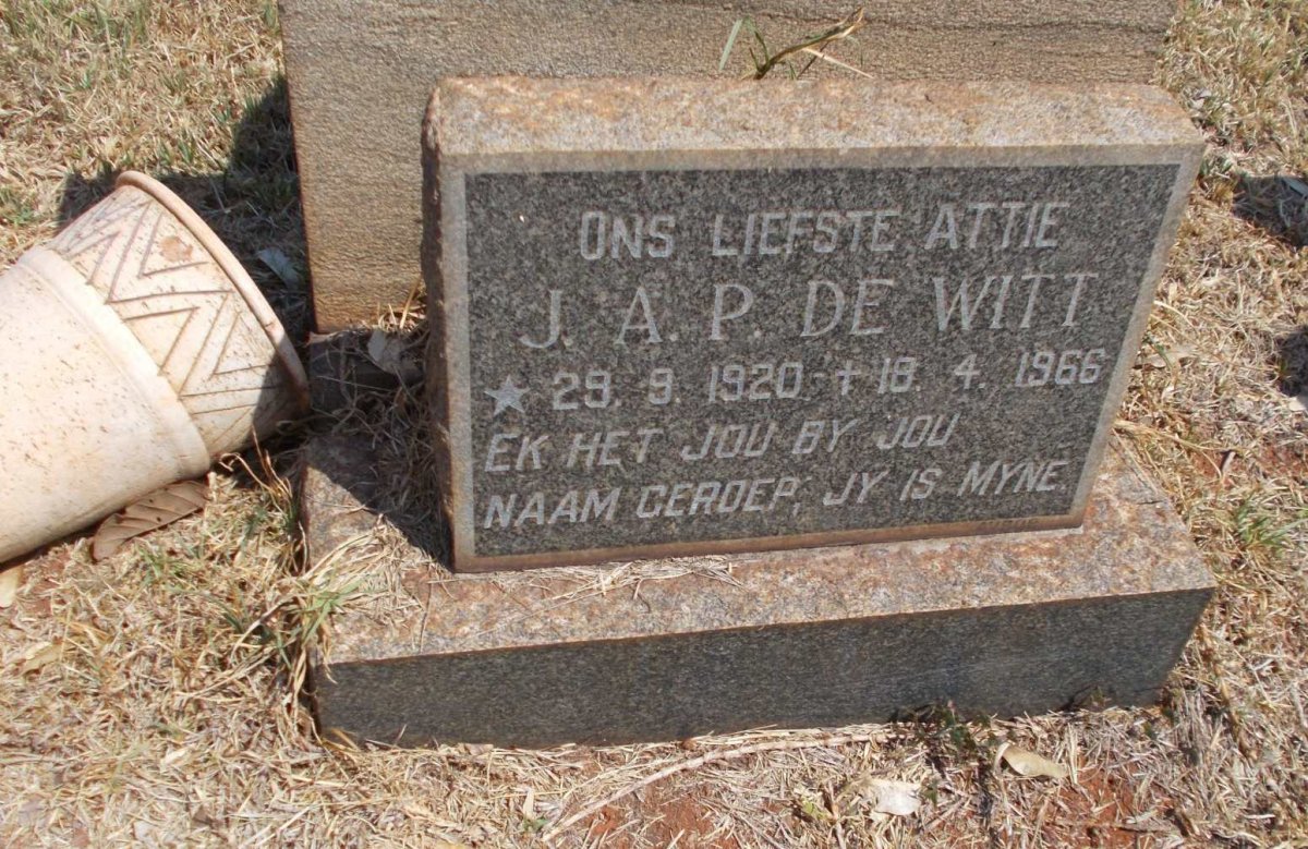 WITT J.A.P., de 1920-1966