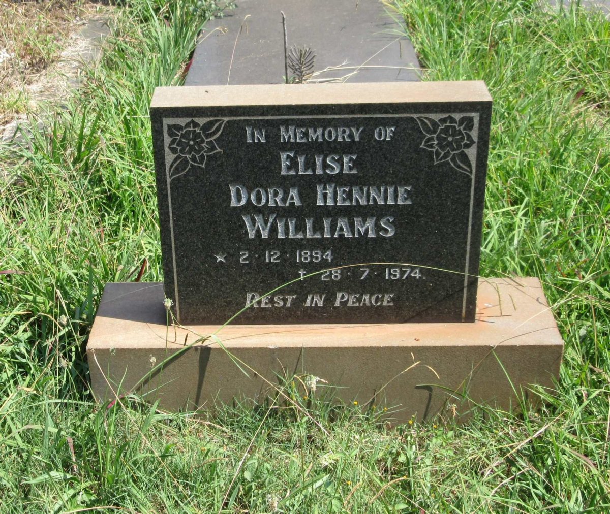 WILLIAMS Elise Dora Hennie 1894-1974