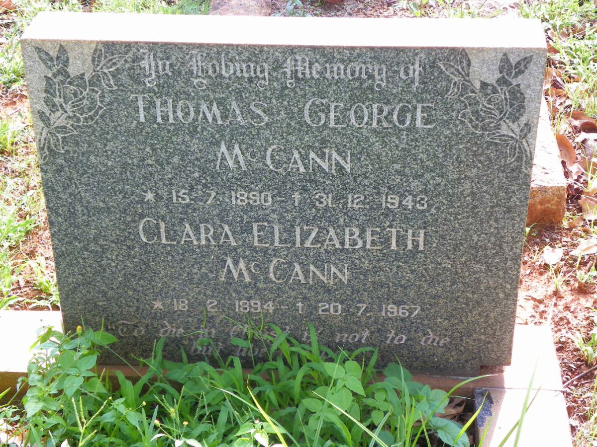 WITHERS Frederick 1855-1922 &amp; Clara Elizabeth 1855-1920 :: McCANN Thomas George 1890-1943 &amp; Clara Elizabeth 1894-1967