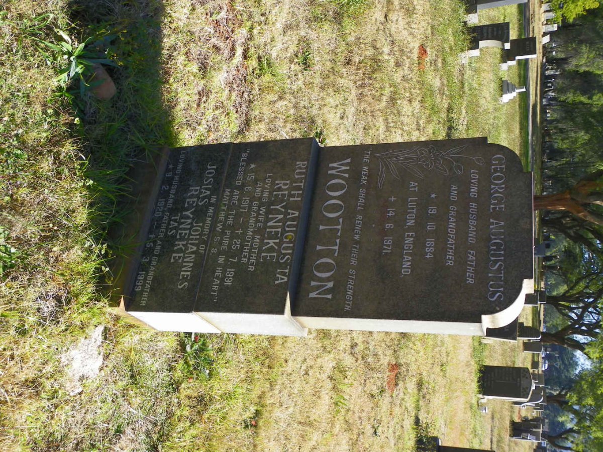 WOOTTON George Augustus 1884-1971 :: REYNEKE Josias Johannes 1920-1999 &amp; Ruth Augusta 1917-1991