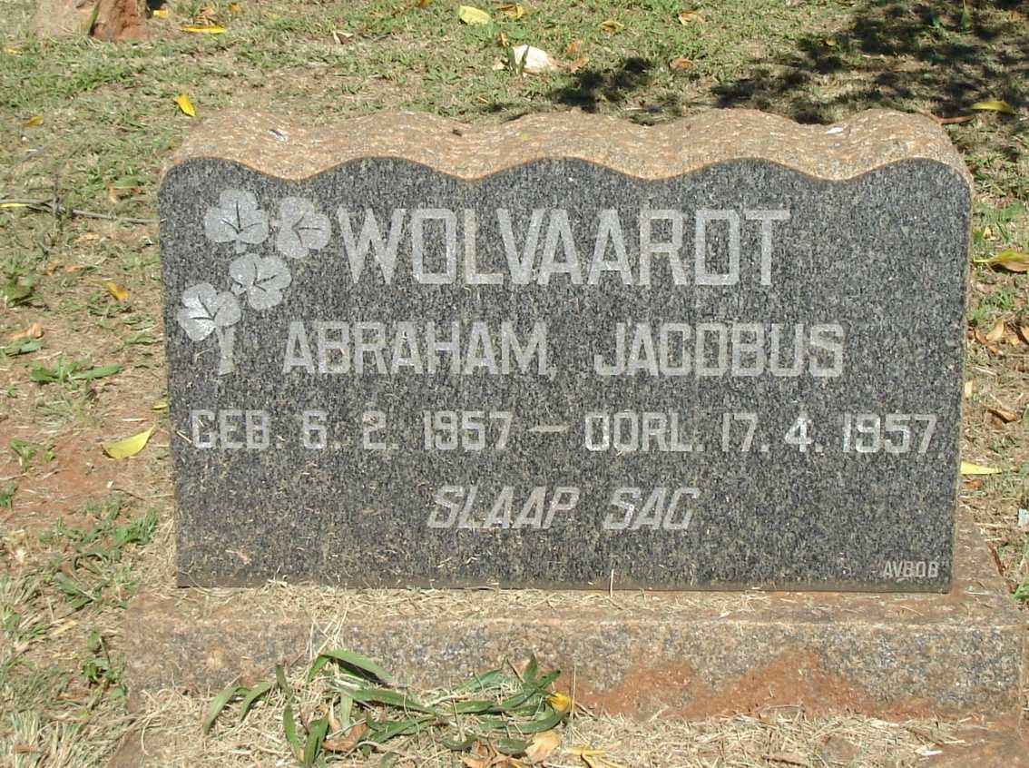 WOLVAARDT Abraham Jacobus 1957-1957