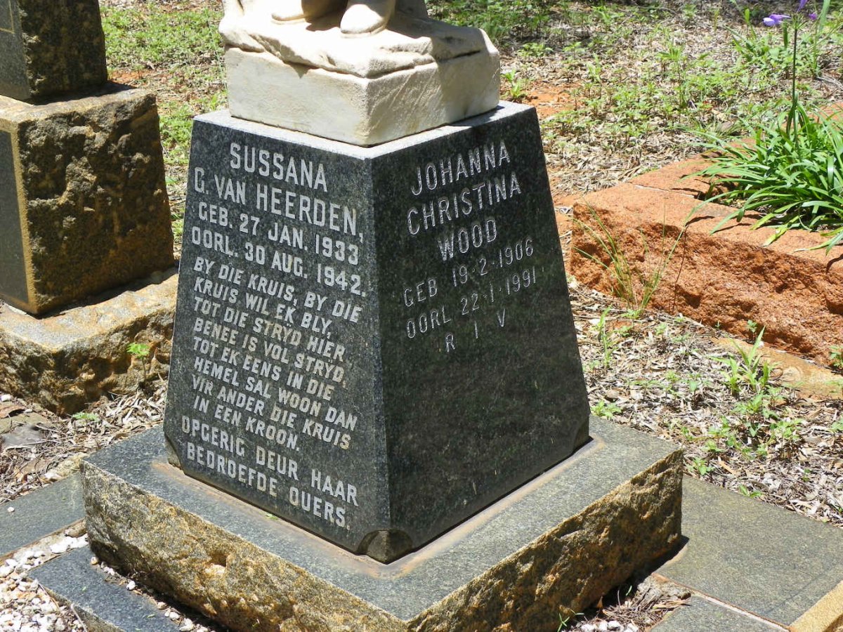 WOOD Johanna Christina 1906-1991 :: VAN HEERDEN Sussana G. 1933-1942
