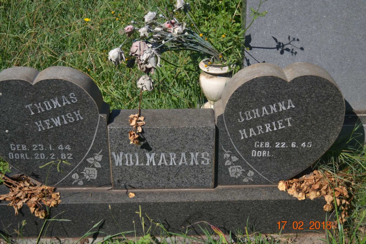 WOLMARANS Thomas Hewish 1944-1982 &amp; Johanna Harriet 1945-