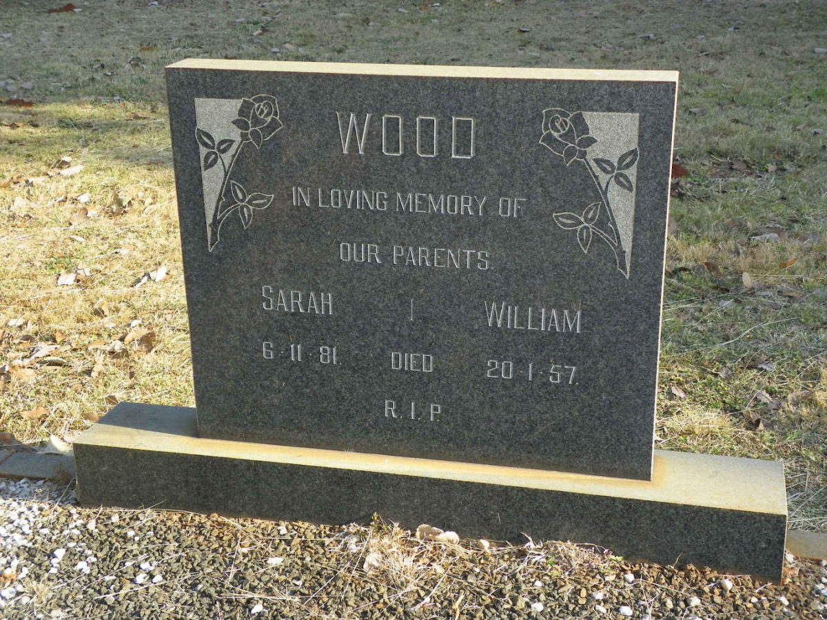 WOOD William -1957 &amp; Sarah -1981