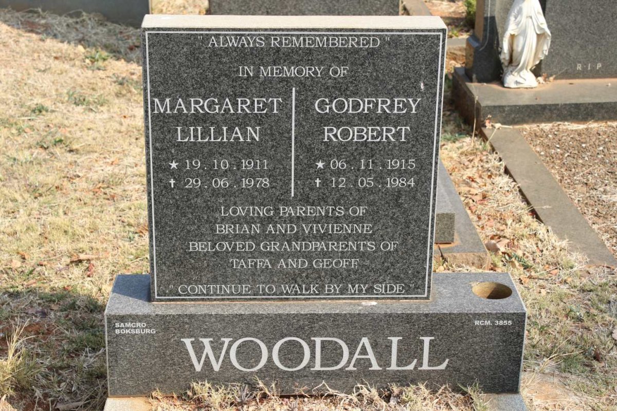 WOODALL Godfrey Robert 1915-1984 &amp; Margaret Lillian 1911-1978