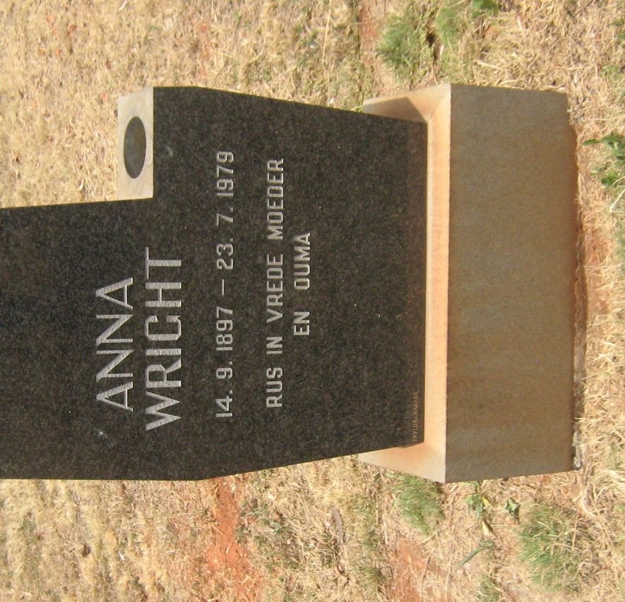 WRIGHT Anna 1897-1979
