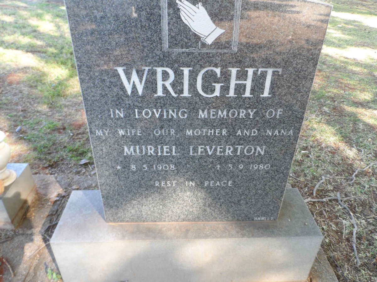 WRIGHT Muriel Leverton 1908-1980