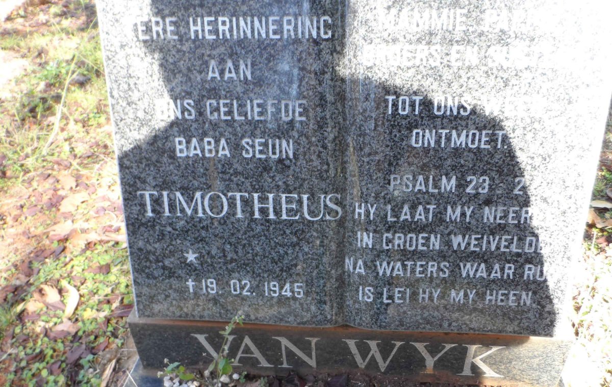 WYK Timotheus, van -1945