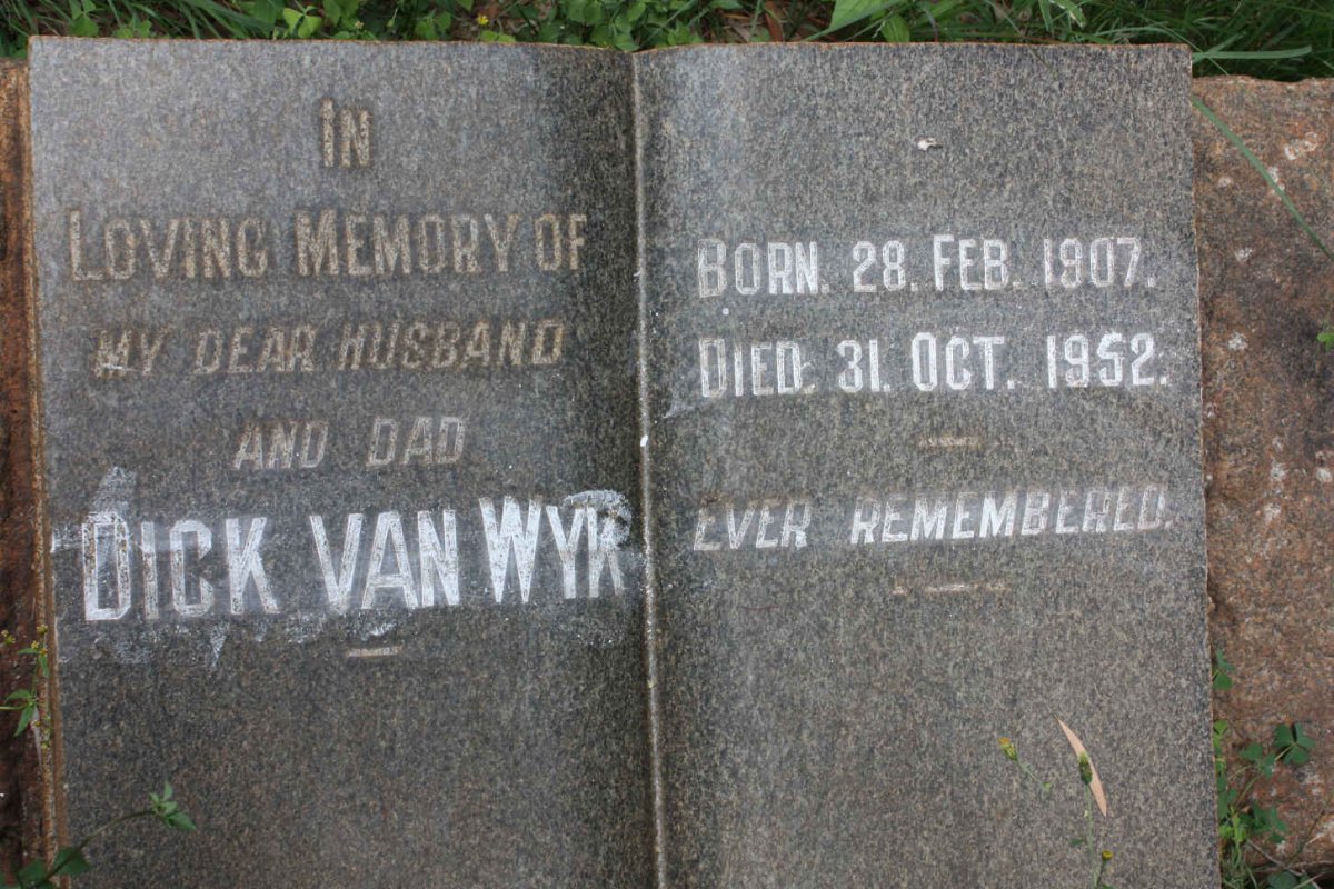 WYK Dick, van 1907-1952