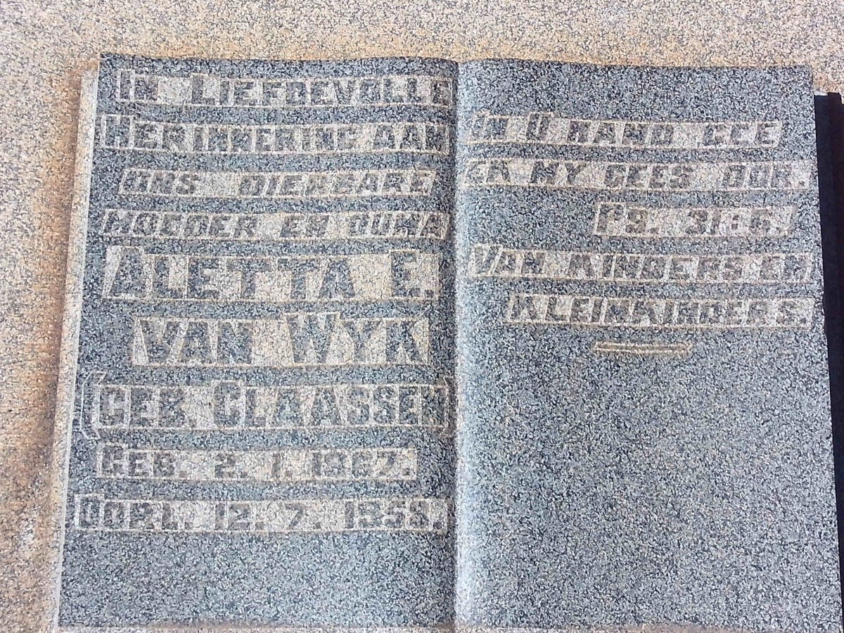 WYK Aletta E., van nee CLAASSEN 1867-1958