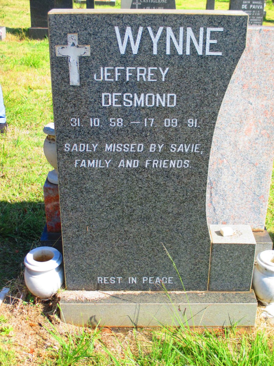WYNNE Jeffrey Desmond 1958-1991