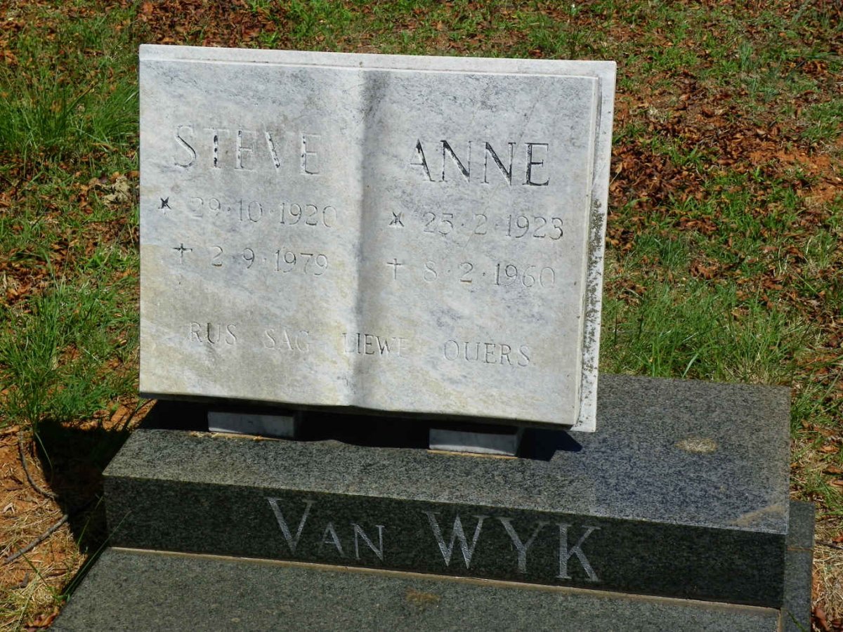 WYK Steve, van 1920-1979 &amp; Anne 1923-1960