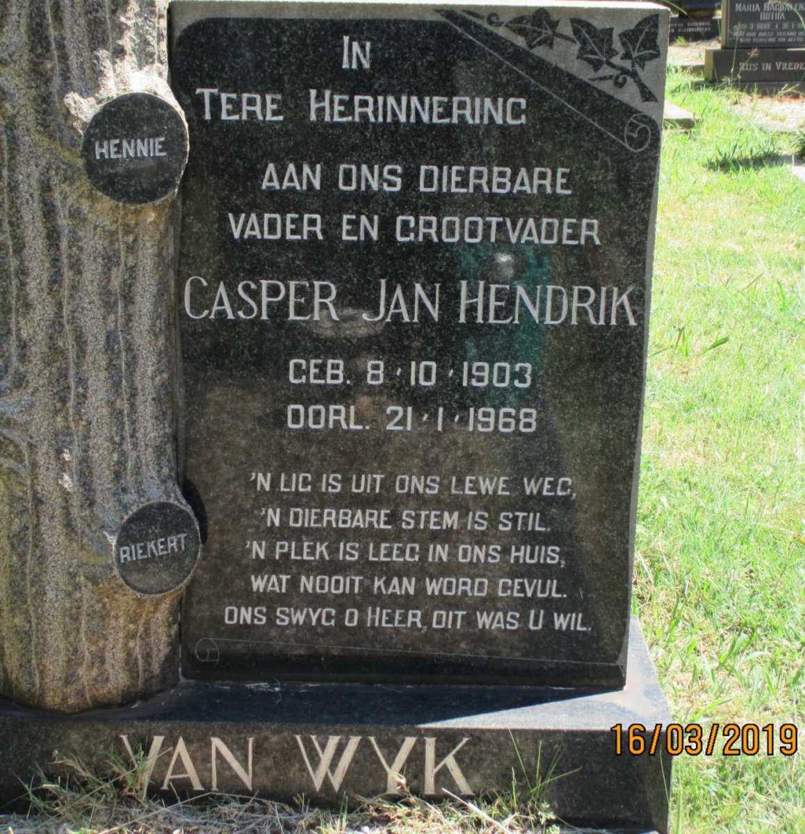 WYK Casper Jan Hendrik, van 1903-1968